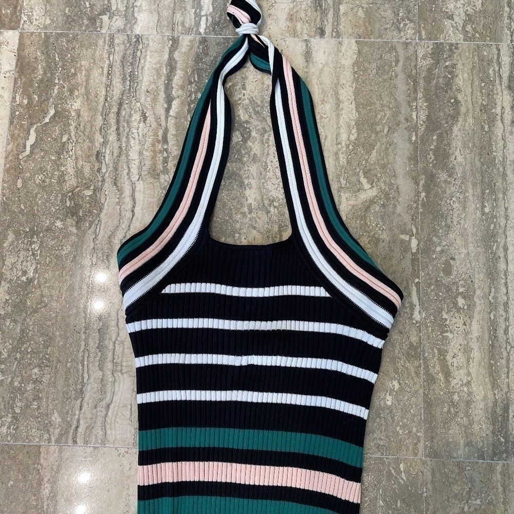 SCRIPTED HALTER CROP TOP SIZE S/P